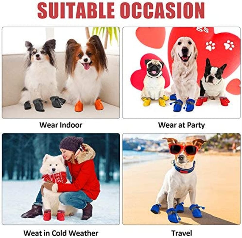 5 Sets 20 Pieces Dog Boots Paw Protectors Anti-Slip Dog Sock Shoes Waterproof Dog Boots with Adjustable Fastening Straps for Pets Dogs (Small Size) Animals & Pet Supplies > Pet Supplies > Dog Supplies > Dog Apparel Weewooday   