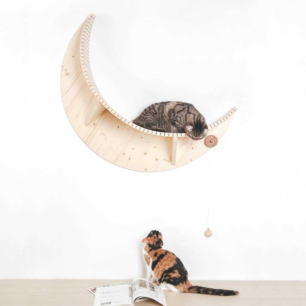 Luna Crescent Moon Shape Wall Mounted Cat Bed Animals & Pet Supplies > Pet Supplies > Cat Supplies > Cat Beds Myzoo   