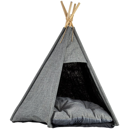 American Art Decor Pet Teepee Portable Dog & Cat Bed with Cushion - Grey Animals & Pet Supplies > Pet Supplies > Cat Supplies > Cat Beds Crystal Art Gallery   