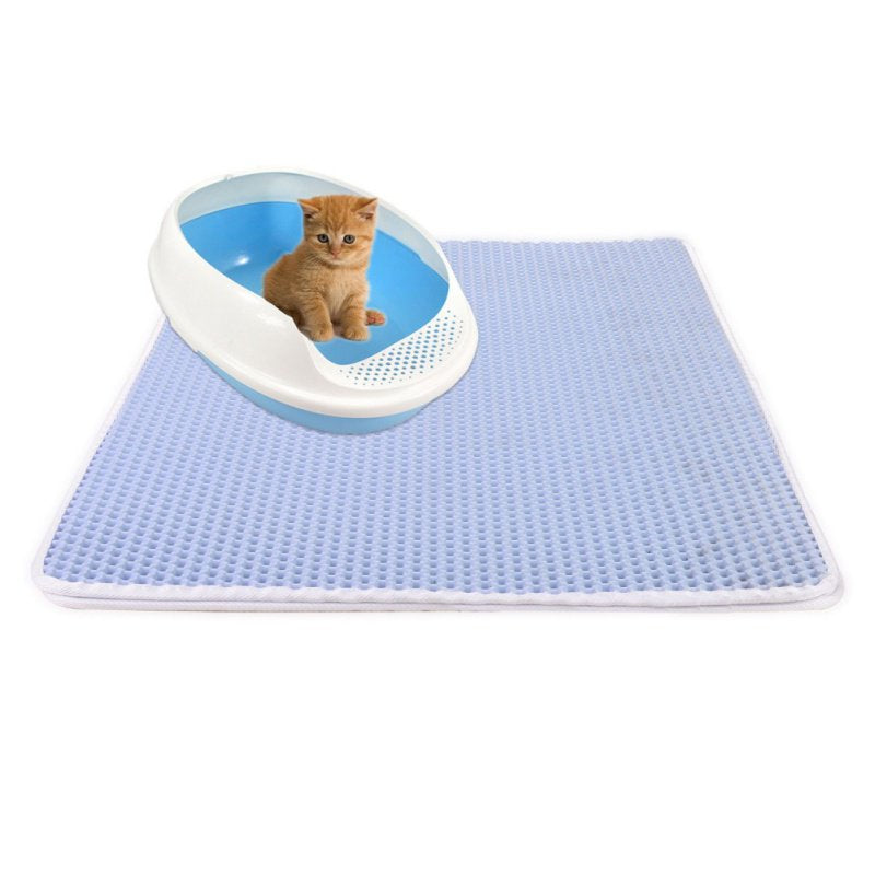 Cat Litter Mat Litter Trapping Mat, 11.8"X11.8" Inch Honeycomb Double Layer Design Waterproof Urine Proof Trapper Mat for Litter Boxes, Large Size Easy Clean Scatter Control Animals & Pet Supplies > Pet Supplies > Cat Supplies > Cat Litter Box Mats Vicooda   