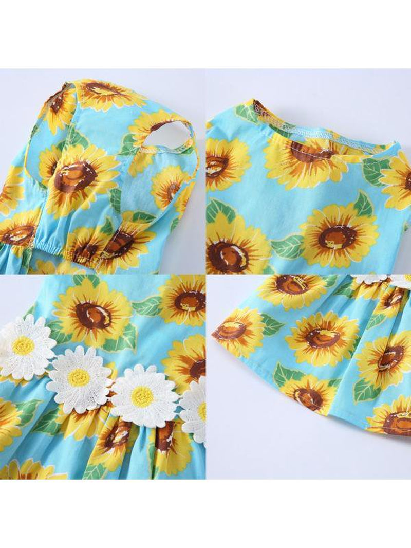 Flower Dog Dress for Pet Clothes Birthday Party Doggie Sundress Puppy Lace Clothes Animals & Pet Supplies > Pet Supplies > Dog Supplies > Dog Apparel Naturalour   