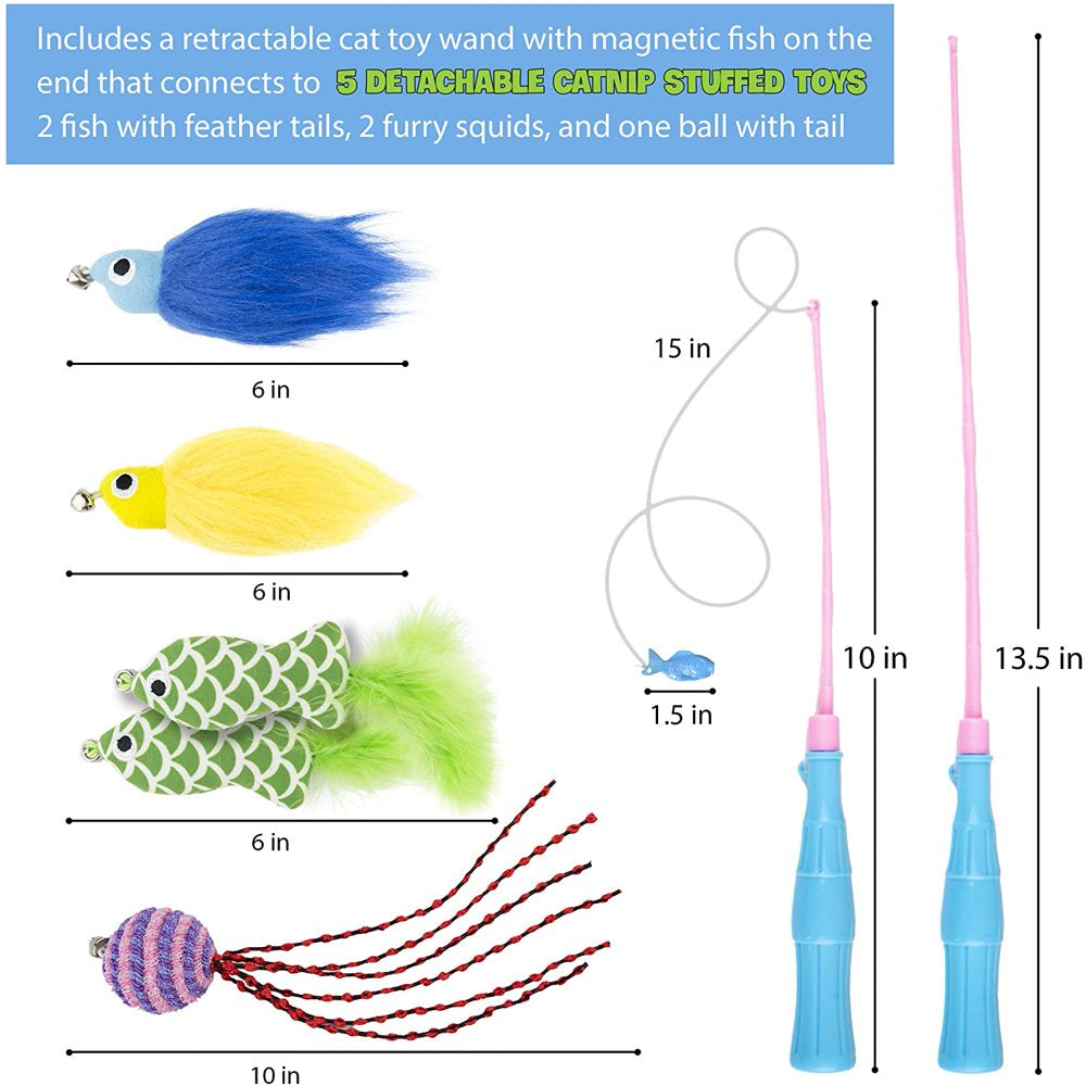 Clean Litter Club Magnetic Cat Fishing Toy-5 Catnip Teaser Toys Animals & Pet Supplies > Pet Supplies > Cat Supplies > Cat Toys clean litter club   