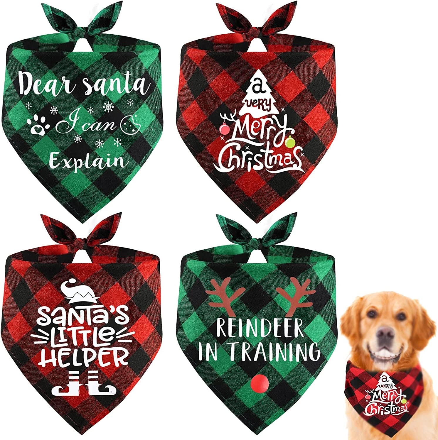 COLUANS Dog Bandanas Christmas Bandanas Dog Christmas Stocking Bandanas Classic Triangle Xmas Thanksgivng Pet Scarf Bibs Kerchief Holiday Birthday Decoration for Small to Large Puppy Dogs Cats Animals & Pet Supplies > Pet Supplies > Dog Supplies > Dog Apparel COLUANS   