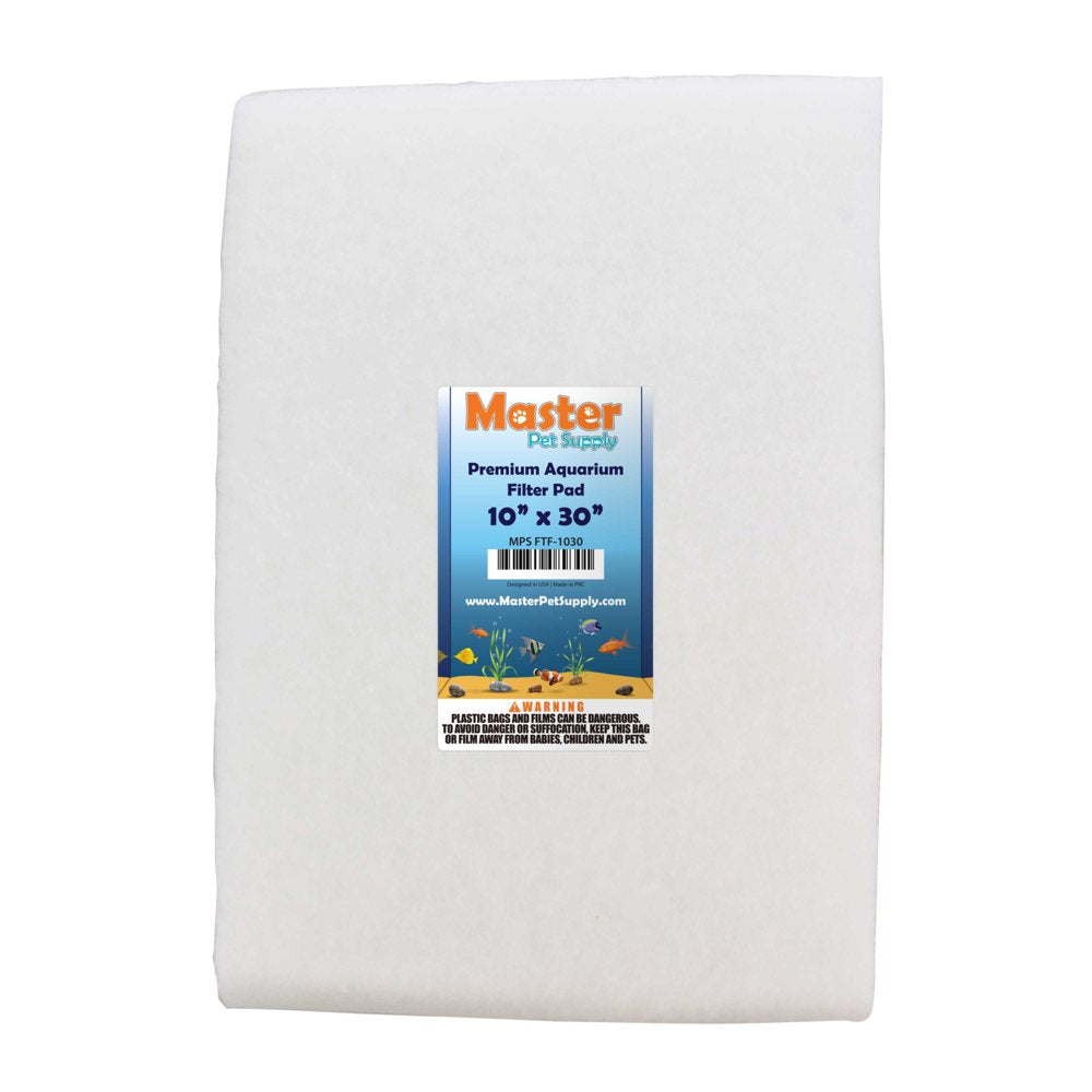 Master Pet Supply Premium Aquarium Filter Pad, Cut to Fit 10" by 30", Micron Filtration Media for Freshwater, Saltwater Aquariums, Fish Tanks, Koi Ponds, Terrariums, Reefs - Clean Crystal Clear Water
