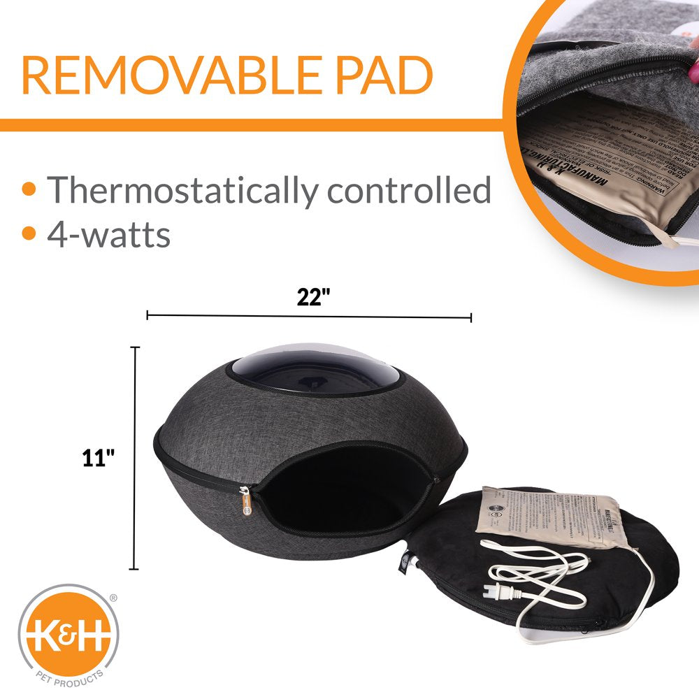 K&H Thermo Pod Pet Cat Bed, Gray Animals & Pet Supplies > Pet Supplies > Cat Supplies > Cat Beds Central Garden and Pet   