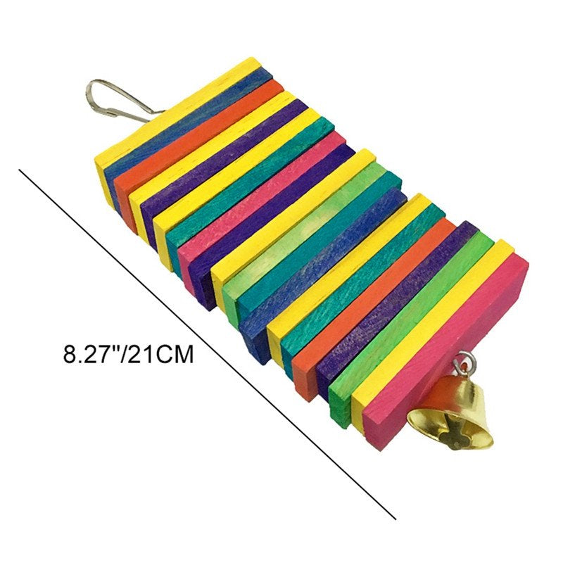 Pet Bird Toy Building Blocks Chew Bite-Resistant Toy Hanging Colorful Wooden Parrot Cage Animals & Pet Supplies > Pet Supplies > Bird Supplies > Bird Toys Ardorlove A  