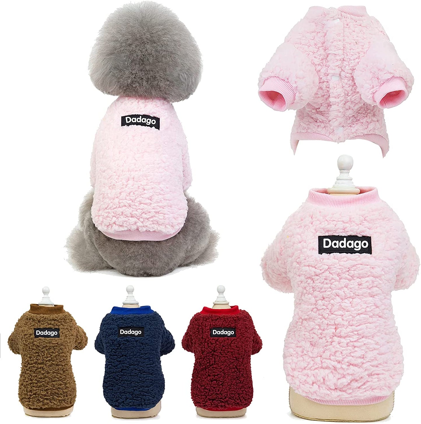 Small Dog Sweater Cat Puppy Winter Warm Coat Pet Cold Weather Cozy Fleece Clothes Cute Pullover Sweater for Small Dogs Girl Boy (Medium, Pink) Animals & Pet Supplies > Pet Supplies > Dog Supplies > Dog Apparel Winmany Pink Large 