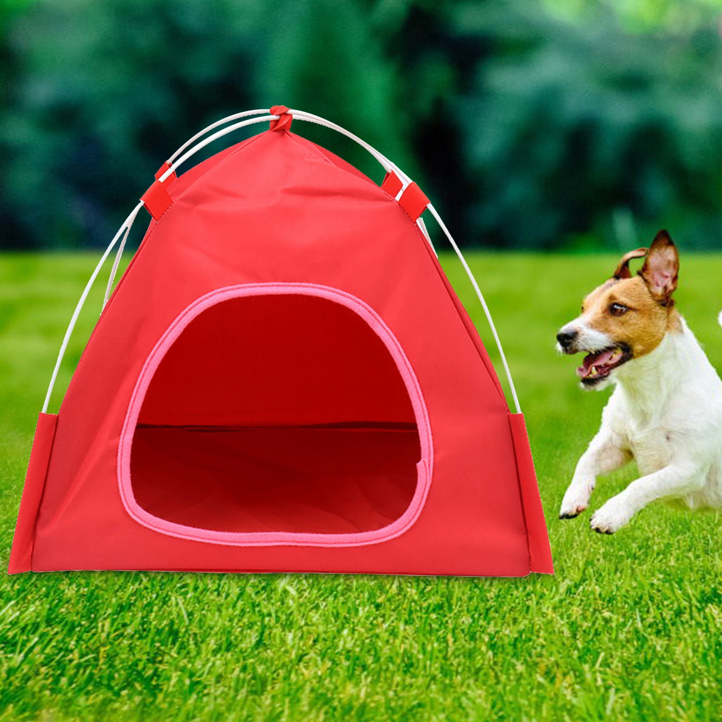 Breathable Washable Pet Puppy Kennel Dog Cat Folding Indoor Outdoor House Bed Animals & Pet Supplies > Pet Supplies > Dog Supplies > Dog Houses Follure Clothing Red  