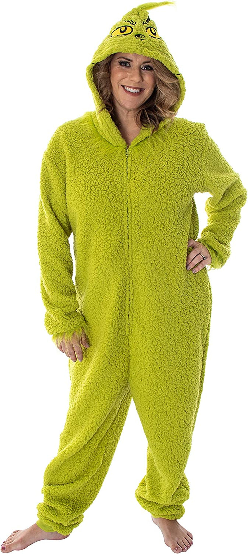 Dr. Seuss the Grinch Who Stole Christmas Matching Family Costume Pajama Sherpa Union Suit - Adult, Child, Toddler, Pets Animals & Pet Supplies > Pet Supplies > Dog Supplies > Dog Apparel Seven Times Six Grinch-unisex Adult Small 