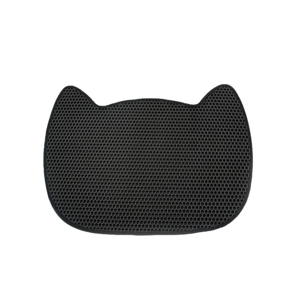 IMSHIE Foldable Cat Mat for Litter Box, Honeycomb Double-Layer Litter Pad, Waterproof Litter Trapper Pad, Cat Litter Trapping Mat Heathly Animals & Pet Supplies > Pet Supplies > Cat Supplies > Cat Litter Box Mats IMSHIE Black  