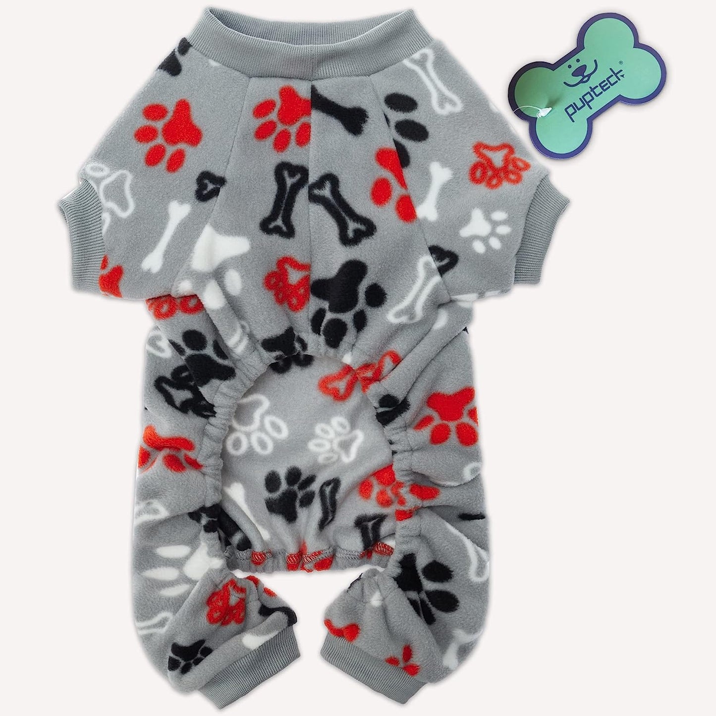 PUPTECK Soft Polar Fleece Dog Pajamas - Adorable Puppy Sweaters Clothes Jumpsuit Pjs - Lightweight Cat Coat Pet Apparel Animals & Pet Supplies > Pet Supplies > Dog Supplies > Dog Apparel PUPTECK   