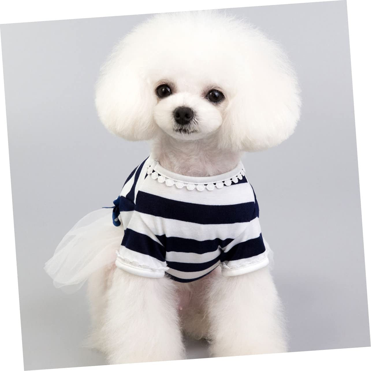 POPETPOP Tulle Skirt Girl Puppy Clothes Vestidos Para Dog Dress Dog Dress with Bow Tie Dog Dress for Girls Princess Dress Set Pet Dog Costume Pet Costume Dog Tutu Dress Blue Uniform Animals & Pet Supplies > Pet Supplies > Dog Supplies > Dog Apparel POPETPOP   