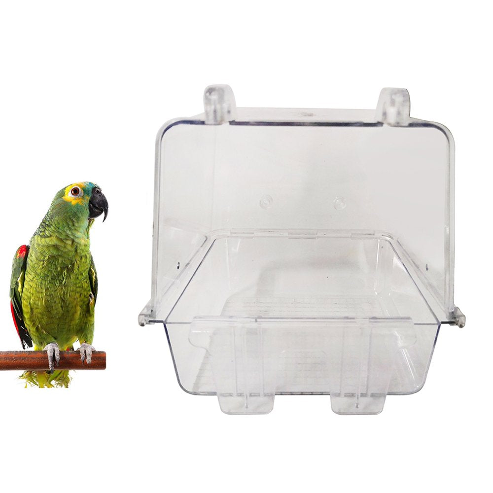 Visland Hanging Cage Mounted Bird Bath Box for Cage Parrot Hanging Bathtub Shower Box Cage Accessory for Small Birds Budgies Lovebirds Canary Animals & Pet Supplies > Pet Supplies > Bird Supplies > Bird Cage Accessories Visland   