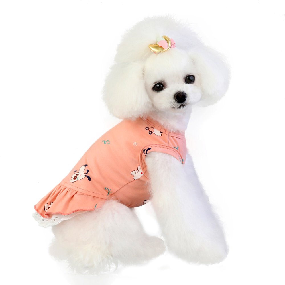 D-GROEE Dog Dress Skirt Puppy Summer Cartoon Print Dress Pet Princess Summer Apparel Clothes for Small Dogs Cats Animals & Pet Supplies > Pet Supplies > Cat Supplies > Cat Apparel D-GROEE   