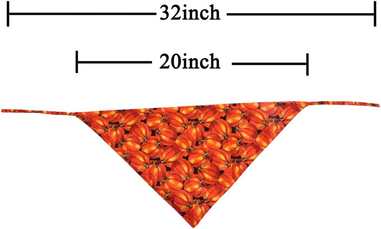 KZHAREEN 4 Pcs/Pack Halloween Dog Bandana Pumpkin Reversible Triangle Bibs Scarf Accessories for Dogs Cats Pets Large