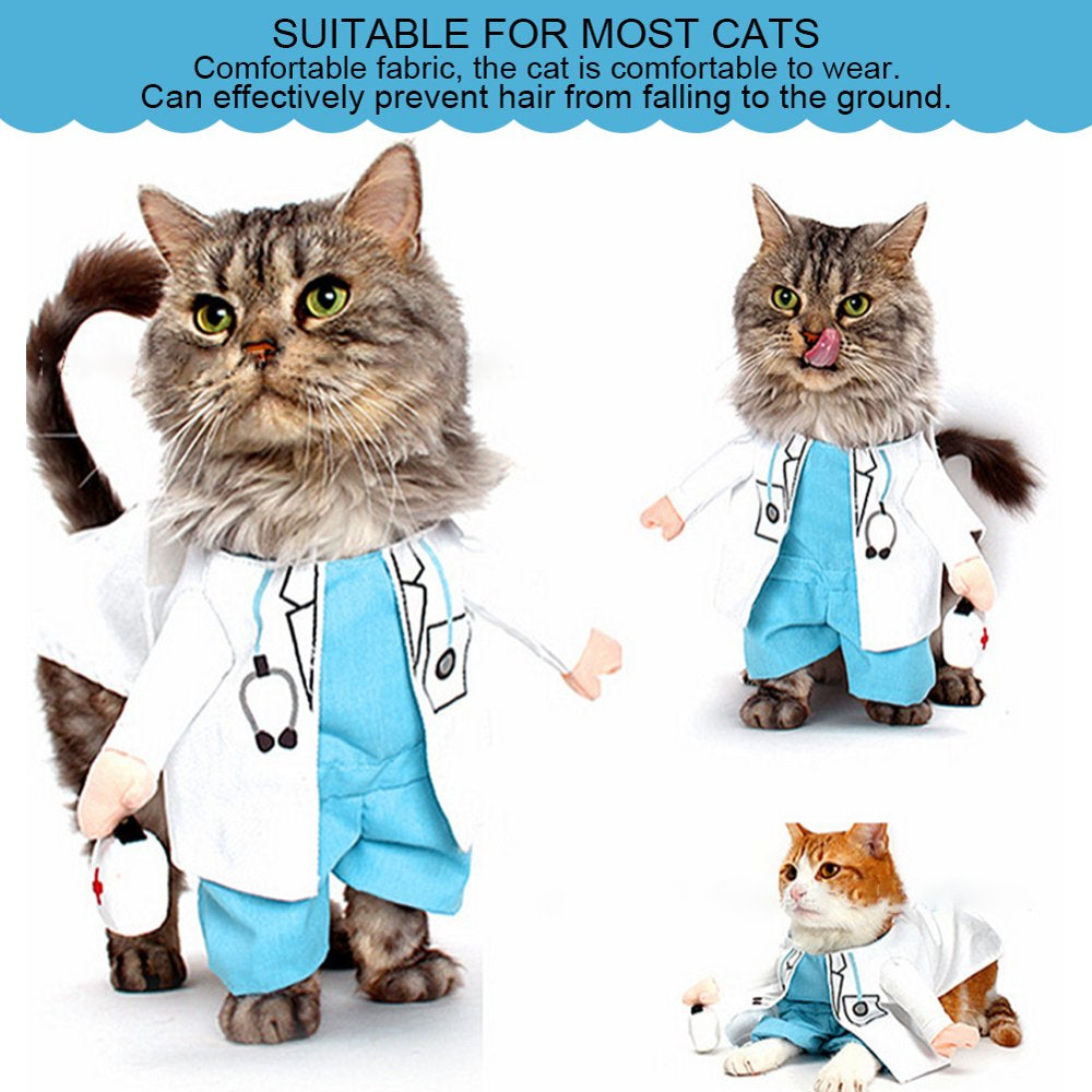 Cat Clothes, Cat Costume, Dressing-Up Costume Clothing Mini for Cats White Type 4