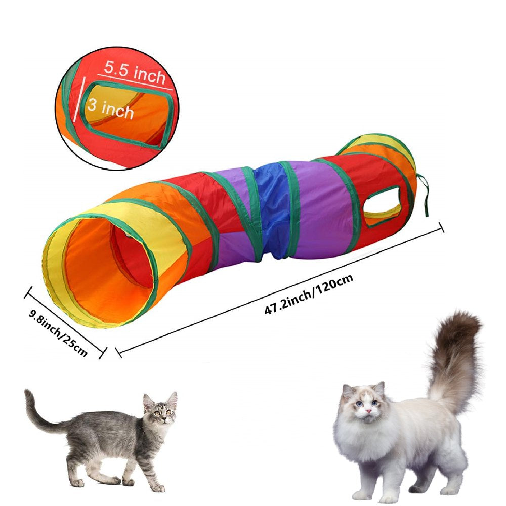 Cat Tunnel for Indoor Cats Interactive, Rabbit Tunnel Toys, Pet Toys Play Tunnels for Cats Kittens Rabbits Puppies Crinkle Collapsible Pop up Multiple Color 47" Animals & Pet Supplies > Pet Supplies > Cat Supplies > Cat Toys JINGPENG   