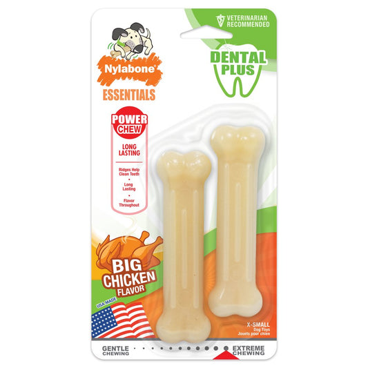 Nylabone Daily Healthy Chicken Chew Toy 2 Count X-Small/Petite - up to 15 Lbs.
