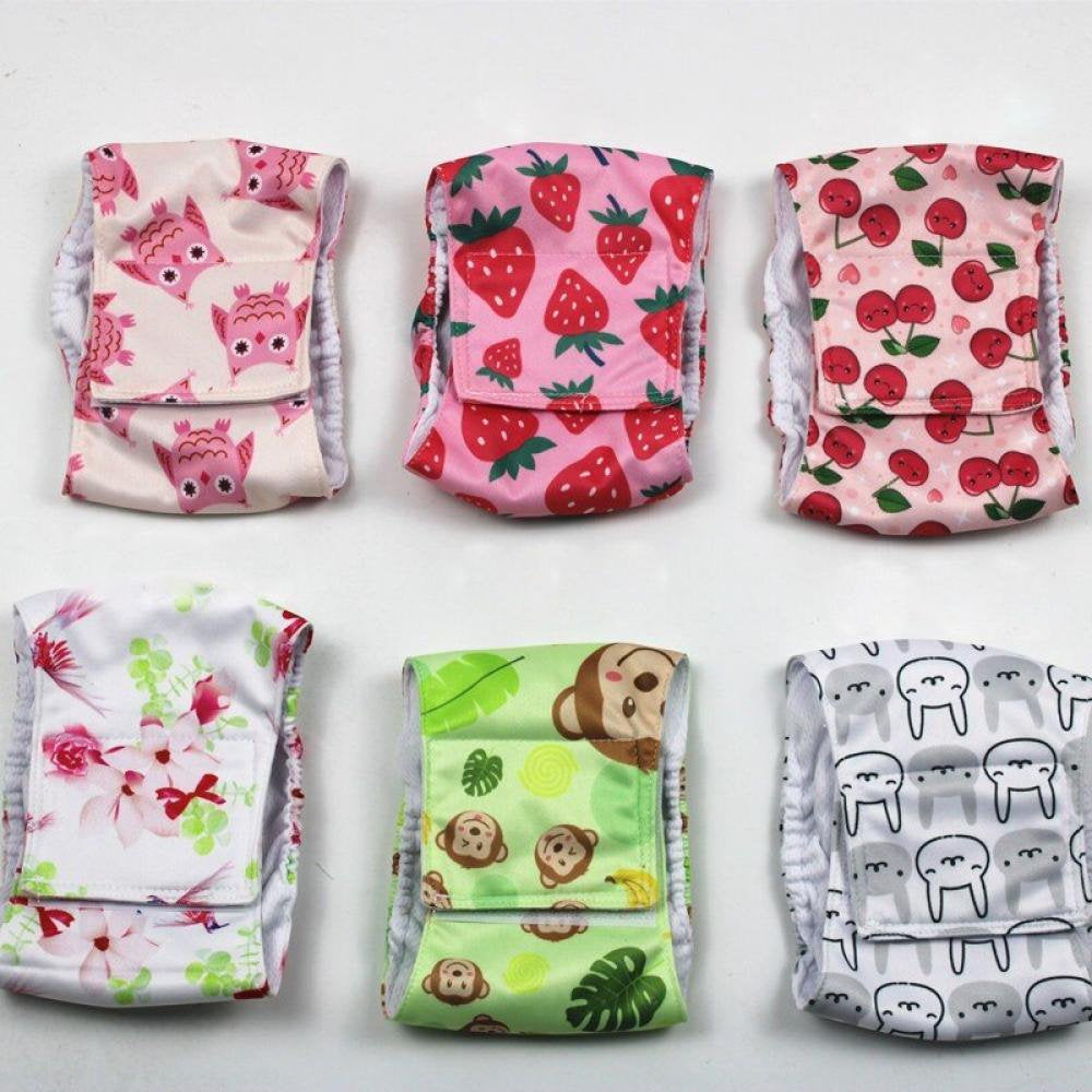 Delivery on Time!!Female Dog Diaper Physiological Pant Sanitary Washable Dog Panties Bitch Briefs Cartoon Print Puppy Bitch Shorts Underwear Animals & Pet Supplies > Pet Supplies > Dog Supplies > Dog Diaper Pads & Liners Oaktree   