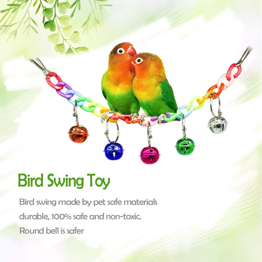 Hommtina 7 Pack Bird Parrot Toys, Colorful Bird Chewing Toys Swing Toy Hanging Toy Bird Cage Toys or Small Parakeets Cockatiels, Conures, Macaws, Parrots, Love Birds, Finches Animals & Pet Supplies > Pet Supplies > Bird Supplies > Bird Toys Hommtina   