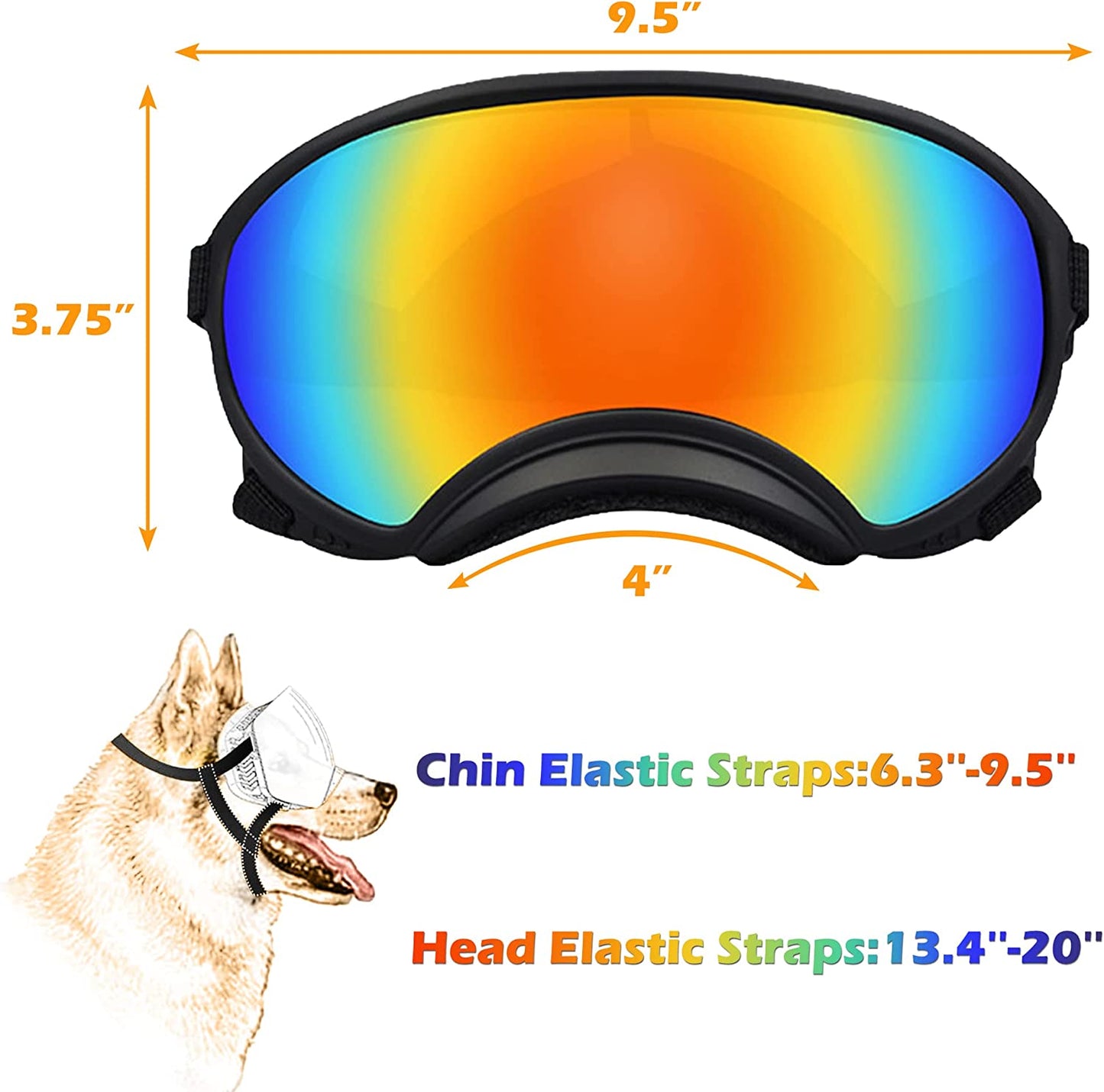 Large Dog Sunglasses, Dog Goggles with Adjustable Strap UV Protection Winproof Dog Puppy Sunglasses, Suitable for Medium-Large Dog Pet Glasses, Dogs Eyes Protection Animals & Pet Supplies > Pet Supplies > Dog Supplies > Dog Apparel NICERINC PET   