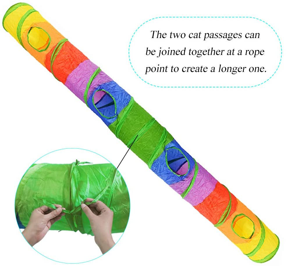 Cat Tunnel for Indoor Cats Interactive, Rabbit Tunnel Toys, Pet Toys Play Tunnels for Cats Kittens Rabbits Puppies Crinkle Collapsible Pop up Multiple Color 47" Animals & Pet Supplies > Pet Supplies > Cat Supplies > Cat Toys JINGPENG   