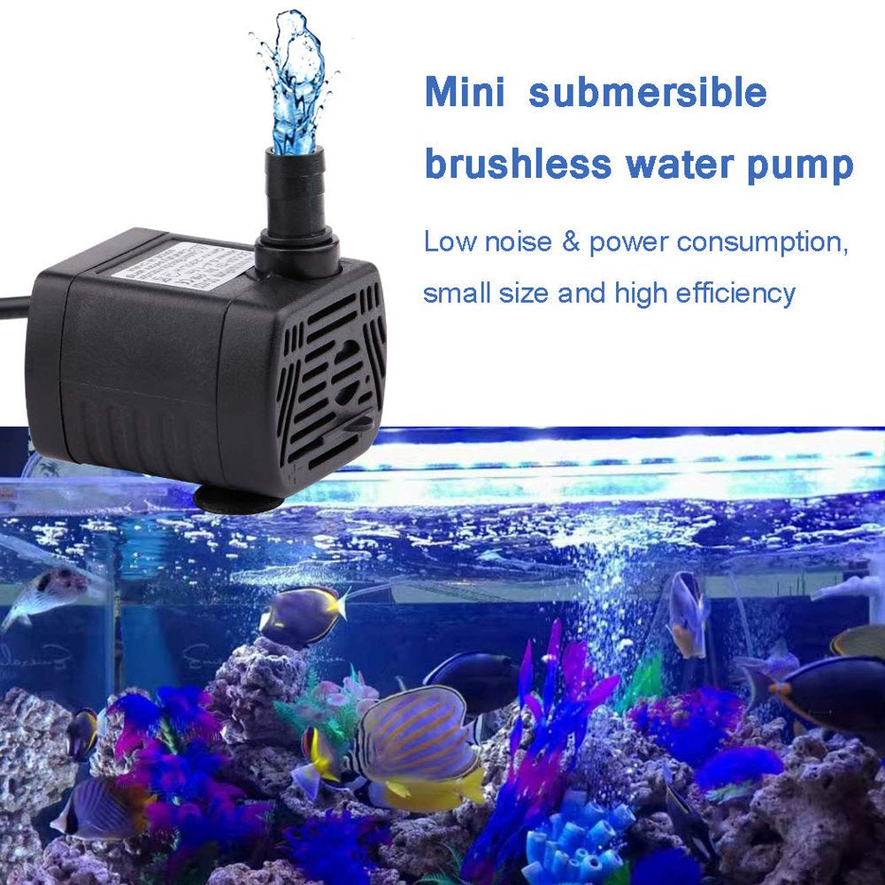 Demoetu 4W Submersible Water Pump, 300L/H Animals & Pet Supplies > Pet Supplies > Fish Supplies > Aquarium & Pond Tubing Demoetu   