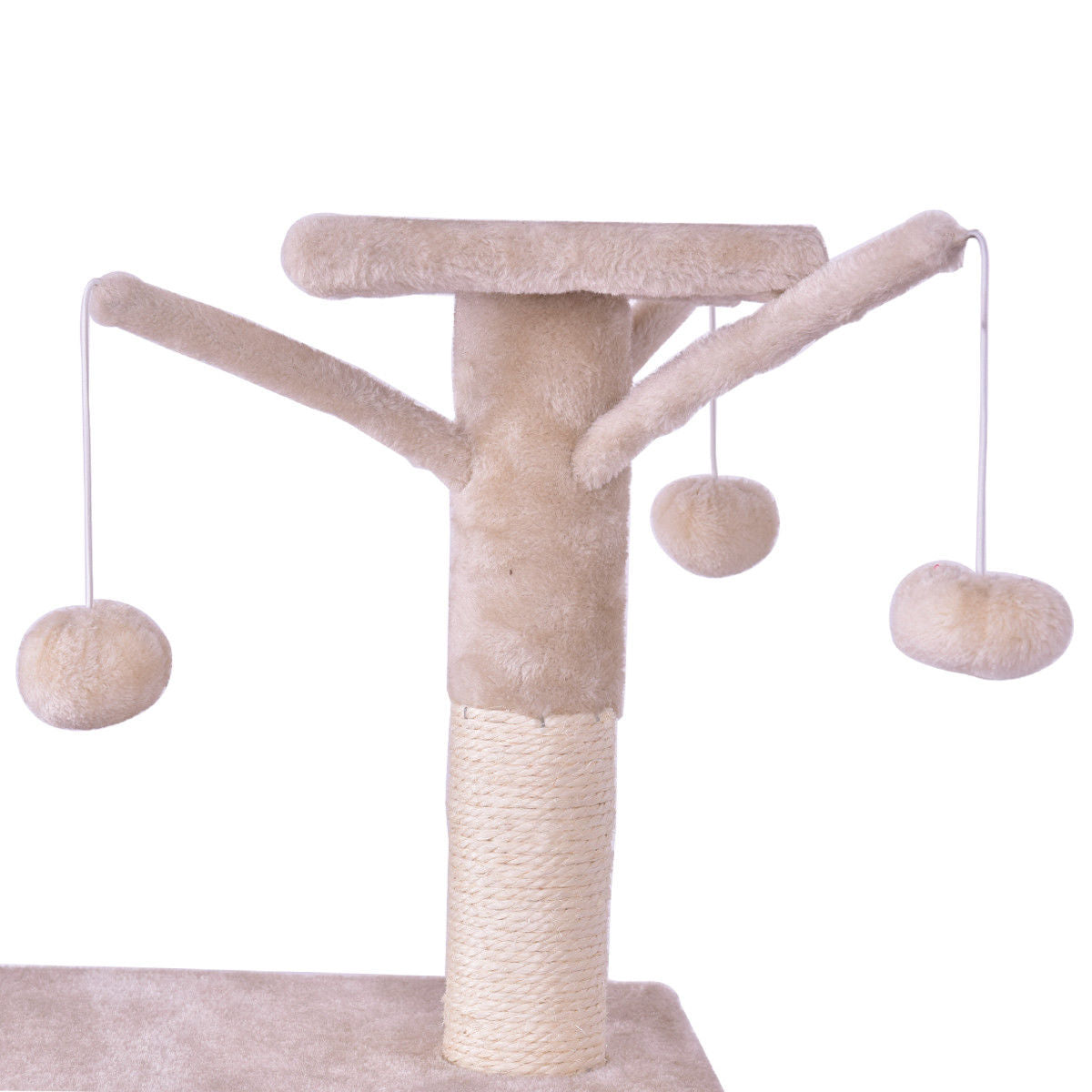 Gymax 56'' Cat Tree Kitten Pet Play House Furniture Condo Scratching Posts Ladder Beige Animals & Pet Supplies > Pet Supplies > Cat Supplies > Cat Furniture Gymax   