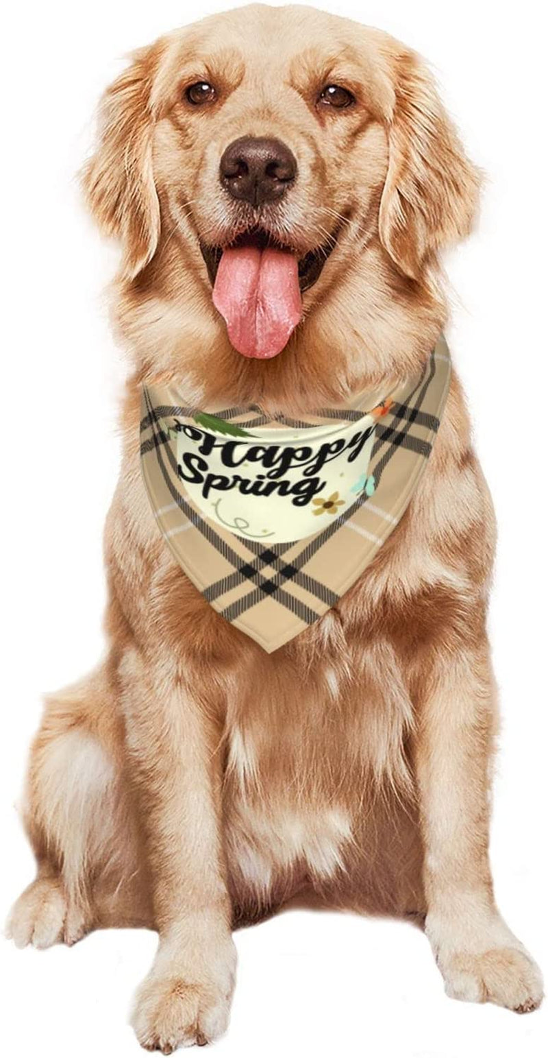 Happy Spring Hand Drawn Pet Dog and Cat Decorative Triangle Scarf,Dog Bandana,Breathable and Stain Resistant. Animals & Pet Supplies > Pet Supplies > Dog Supplies > Dog Apparel ZALTAS   