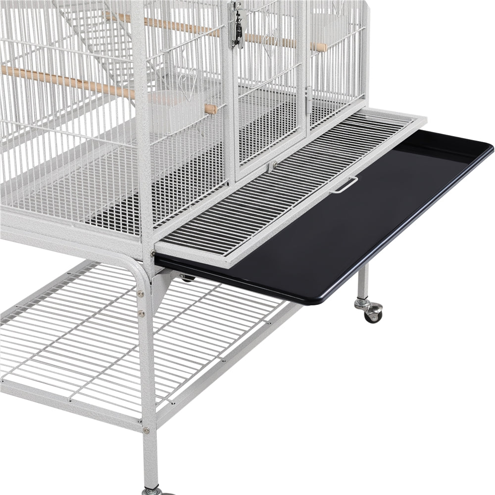 Easyfashion 69" H Extra Large Bird Cage with Detachable Stand, White Animals & Pet Supplies > Pet Supplies > Bird Supplies > Bird Cages & Stands Easyfashion   