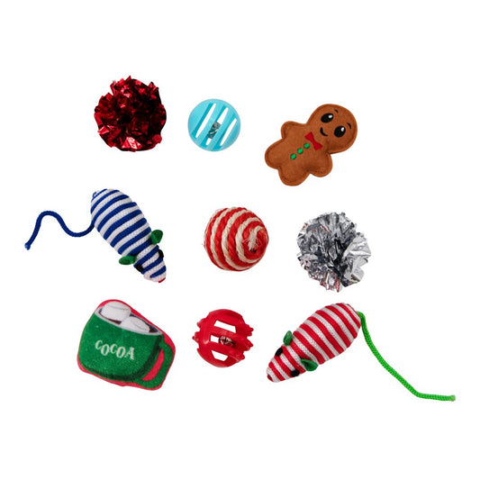 Petstages Holiday Calendar Cat Toy - 9-Piece Multipack, Multi, One-Size