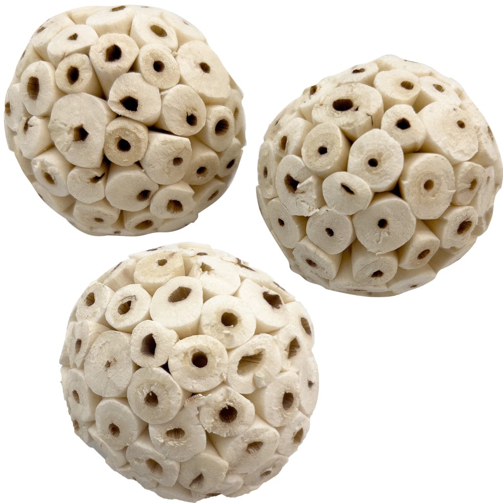 5109 Pk3 Mega 4 Inch Sola Ball M&M Bird Toys - Three Huge Natural Shredding Foraging Bird Toys Animals & Pet Supplies > Pet Supplies > Bird Supplies > Bird Toys M&M Bird Toys 2.4 inch Ball 3 