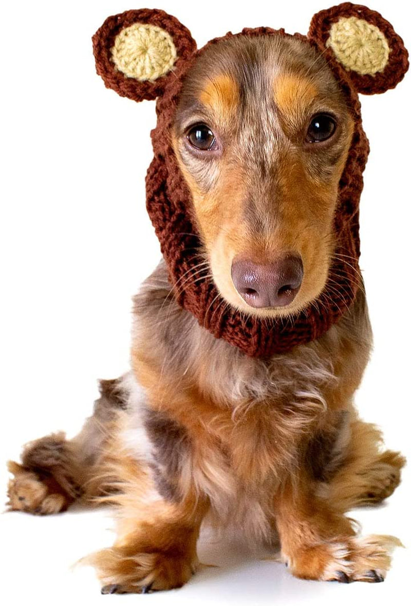 Zoo Snoods Grizzly Bear Costume for Dogs, Medium- Warm No Flap Ear Wrap Hood for Pets, Dog Outfit for Winters, Halloween, Christmas & New Year, Soft Yarn Ear Covers Animals & Pet Supplies > Pet Supplies > Dog Supplies > Dog Apparel Zoo Snoods 1 Small 