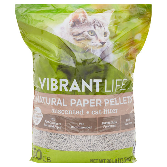 Vibrant Life Natural Unscented Paper Litter, 30 Lb Animals & Pet Supplies > Pet Supplies > Cat Supplies > Cat Litter Vibrant Life   