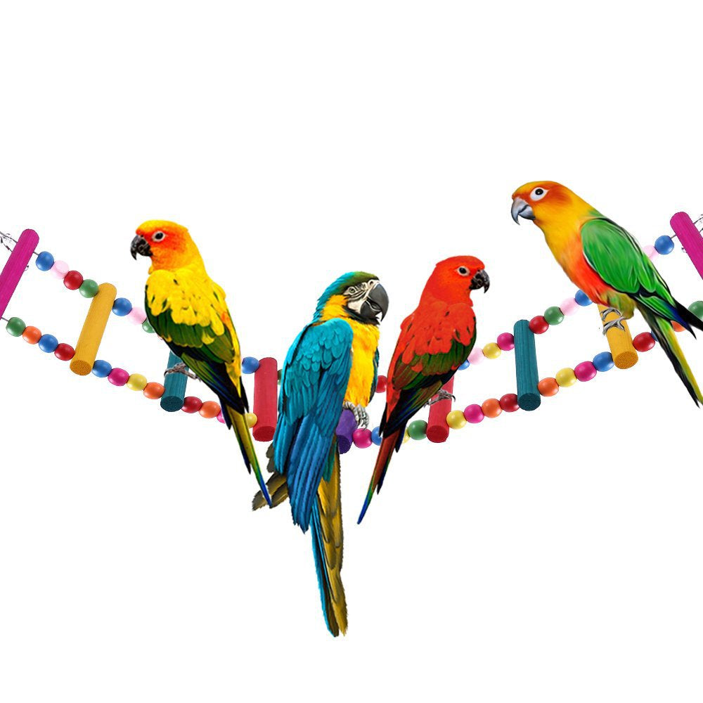 Ucradle Parrot Rainbow Bridge Parrot Climbing Ladder Bird Parrot Toys Ladders Swing Chewing Toys Hanging Pet Bird Cage Accessories Hammock Swing Toy for Small Parakeets Conures,Macaws,Lovebirds Animals & Pet Supplies > Pet Supplies > Bird Supplies > Bird Cage Accessories SND   