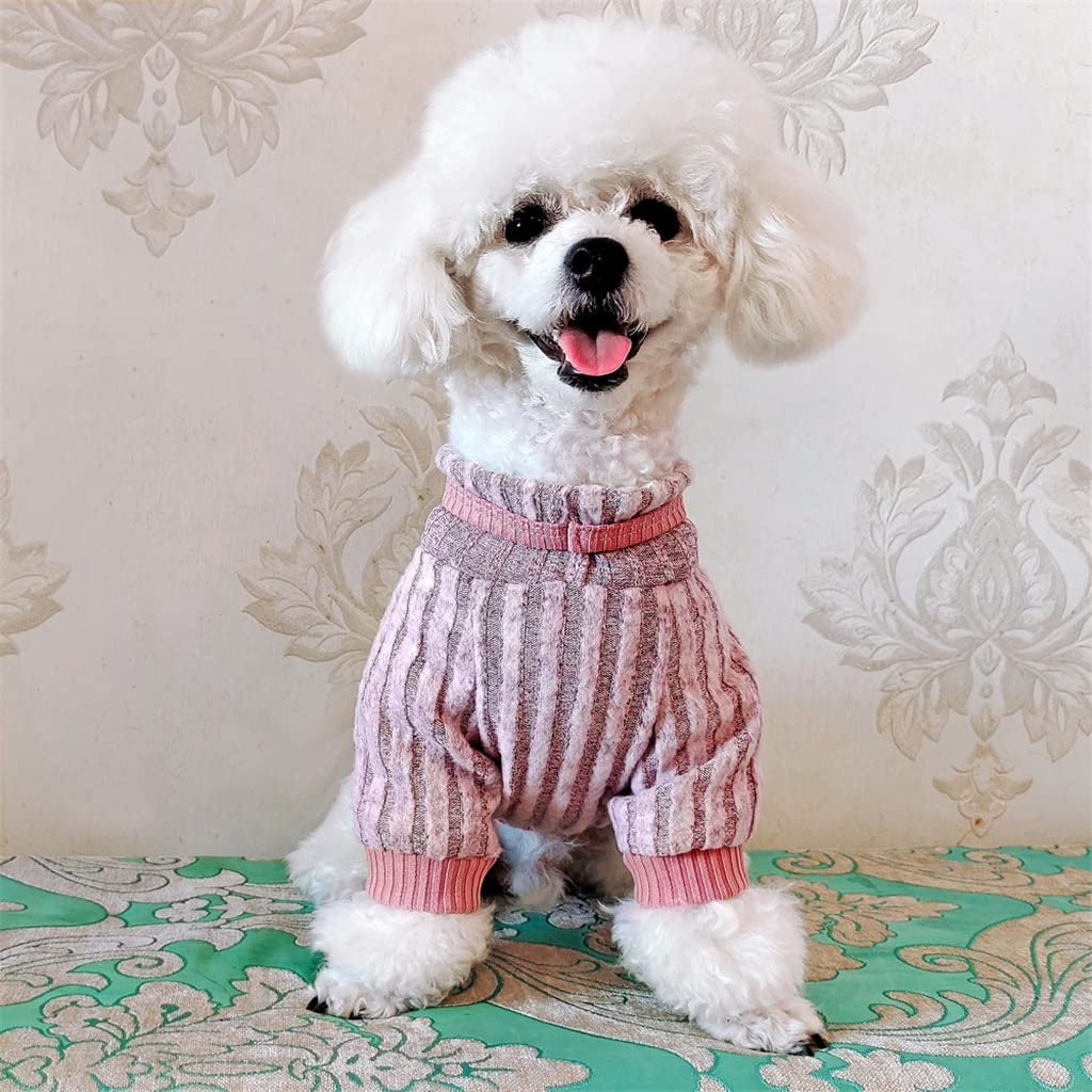 Winter Warm Puppy Sweater Jacket Coat Turtleneck Bottoming Shirts for Small Dogs Cats (Pink M Code) Animals & Pet Supplies > Pet Supplies > Dog Supplies > Dog Apparel Tomator   