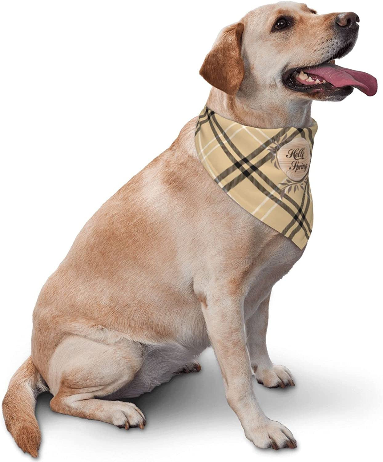 Hello Spring Wood Sign in Pet Decorative Triangle Scarf Pet Neckerchief Suitable for Dogs, Cats, Pets Breathable, Anti-Fouling Suitable for Dressing up Pets Animals & Pet Supplies > Pet Supplies > Dog Supplies > Dog Apparel OLYGLO   