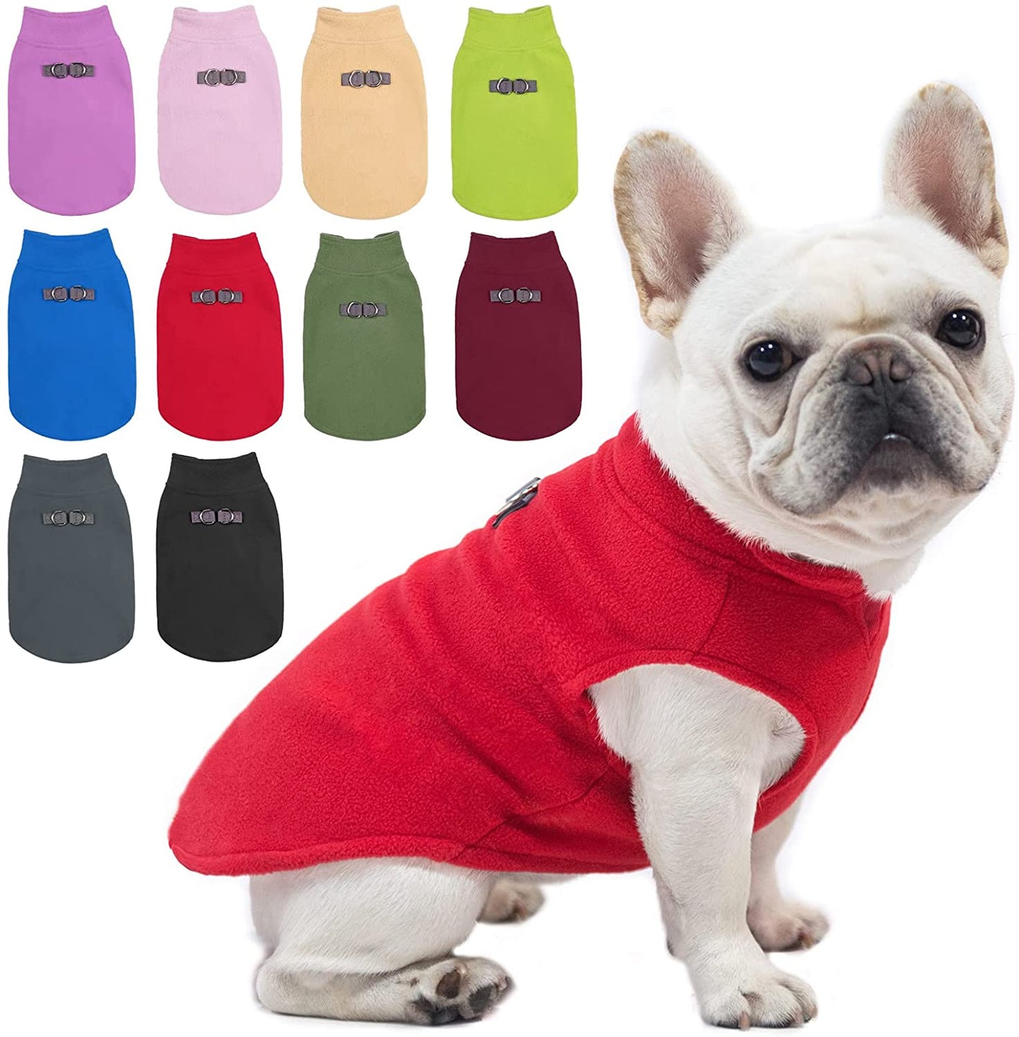 BEAUTYZOO Dog Fleece Vest Sweater Winter Jacket for Small and Medium Dogs with D-Ring Leash Cold Weather Coat Hoodie for XS S M Dogs Boy or Girls Animals & Pet Supplies > Pet Supplies > Dog Supplies > Dog Apparel BEAUTYZOO RED X-Small 