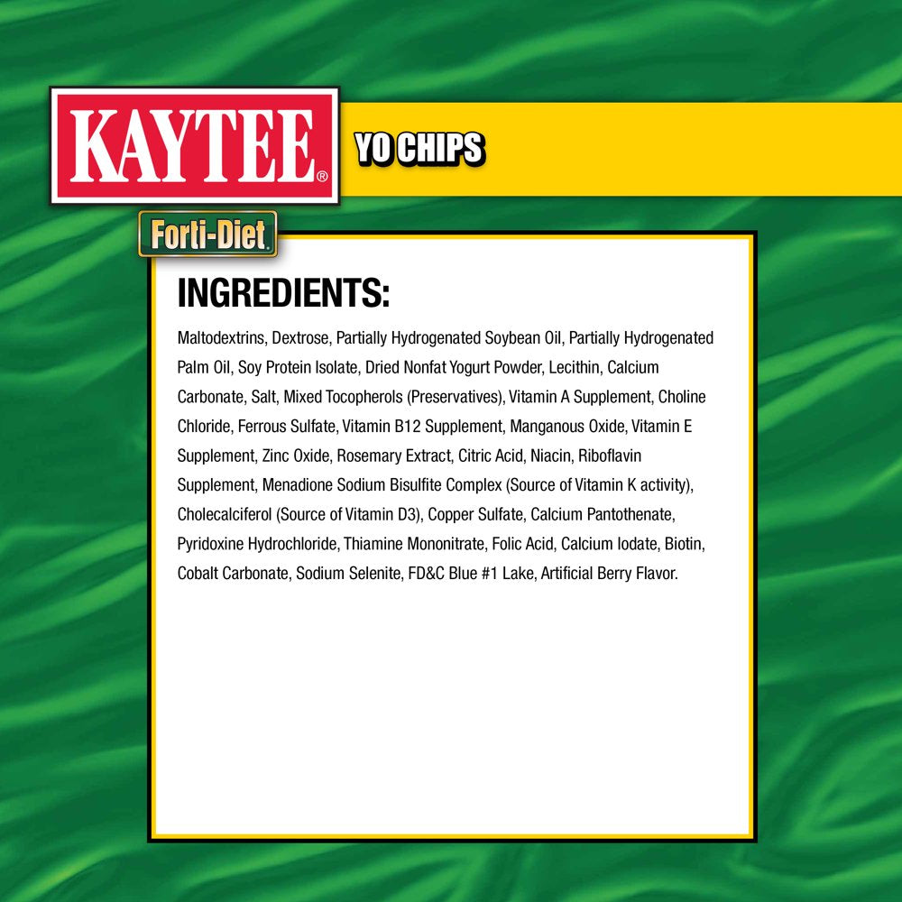 Kaytee Forti-Diet Yo Chips Rabbit/Guinea Pig Berry Flavored Treat, 3.5 Oz. Animals & Pet Supplies > Pet Supplies > Small Animal Supplies > Small Animal Food Central Garden and Pet   