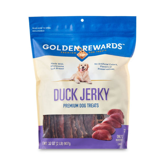 Golden Rewards Duck Flavor Premium Dry Jerky Treats for All Dogs, 32 Oz Animals & Pet Supplies > Pet Supplies > Dog Supplies > Dog Treats Gambol Pet Group Co., Ltd.   