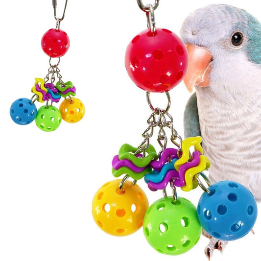 Besufy Parrot Toy,Colorful Ball Parrot Bird Parakeet Bite Climbing Play Hanging Toy Pet Cage Decor Animals & Pet Supplies > Pet Supplies > Bird Supplies > Bird Toys Besufy   