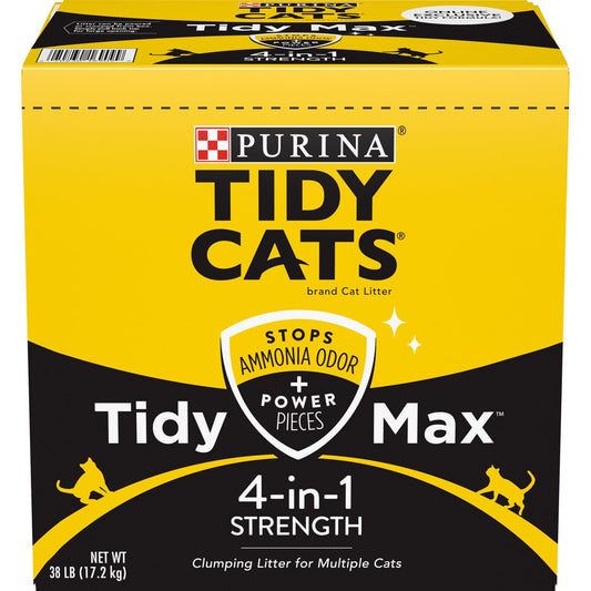 Purina Tidy Cats Clumping Cat Litter, Tidy Max 4 in 1 Strength Multi Cat Litter, 38 Lb. Box Animals & Pet Supplies > Pet Supplies > Cat Supplies > Cat Litter Nestlé Purina PetCare Company   