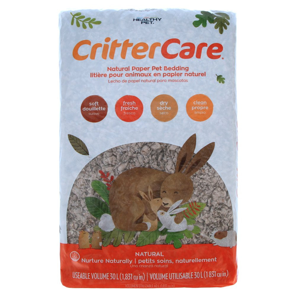 Crittercare Natural Paper Small Pet Bedding, Brown, 30L Animals & Pet Supplies > Pet Supplies > Small Animal Supplies > Small Animal Bedding Healthy Pet   