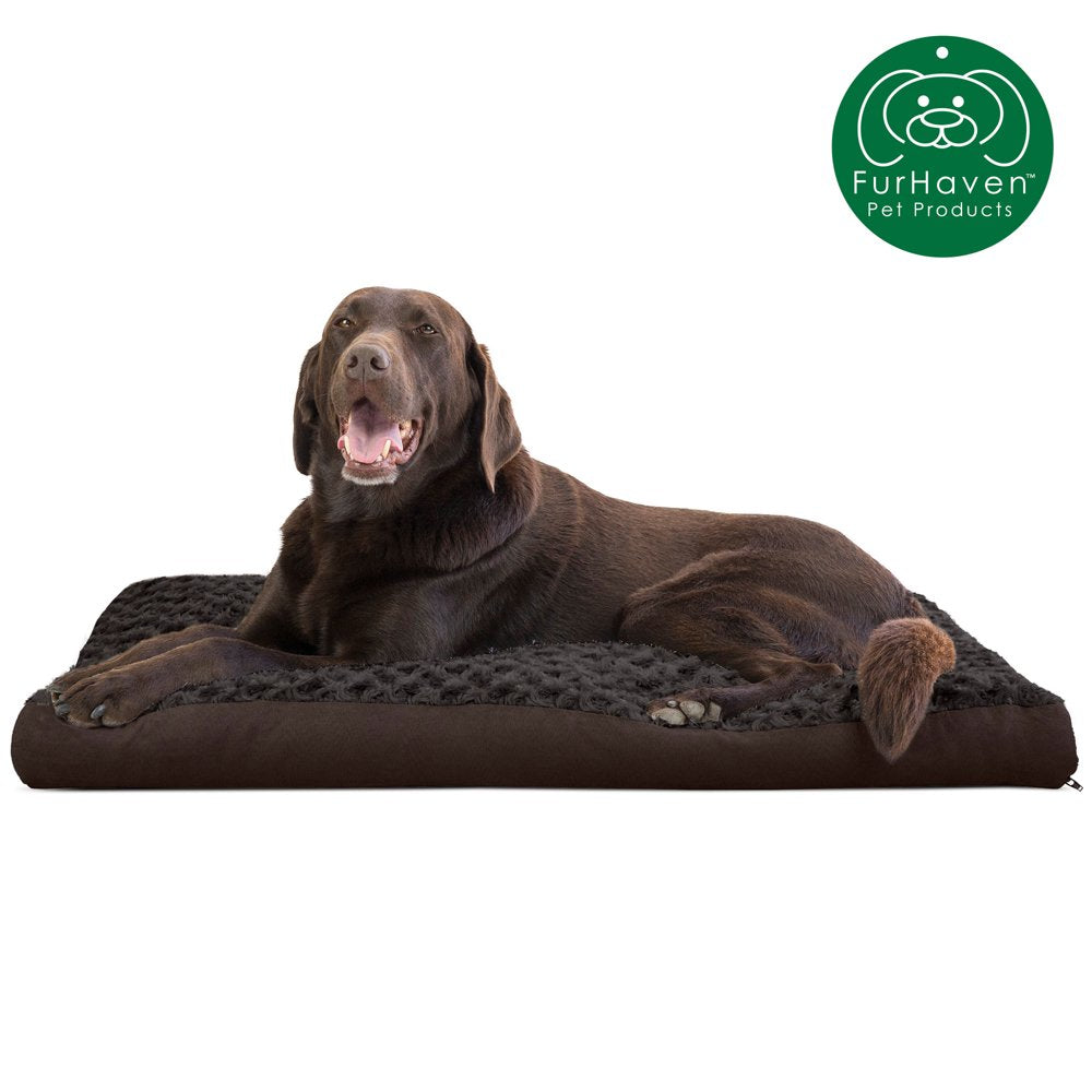 Furhaven Pet Products | Deluxe Plush Pillow Pet Bed for Dogs & Cats, Chocolate, Large Animals & Pet Supplies > Pet Supplies > Cat Supplies > Cat Beds FurHaven Pet L Chocolate 