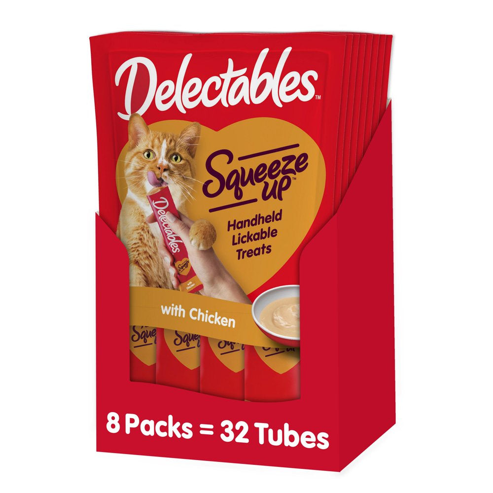 Hartz Delectables Squeeze up Variety Pack Interactive Lickable Wet Cat Treat, 0.5Oz (24 Count) Animals & Pet Supplies > Pet Supplies > Cat Supplies > Cat Treats Hartz Mountain Corp Chicken 32 
