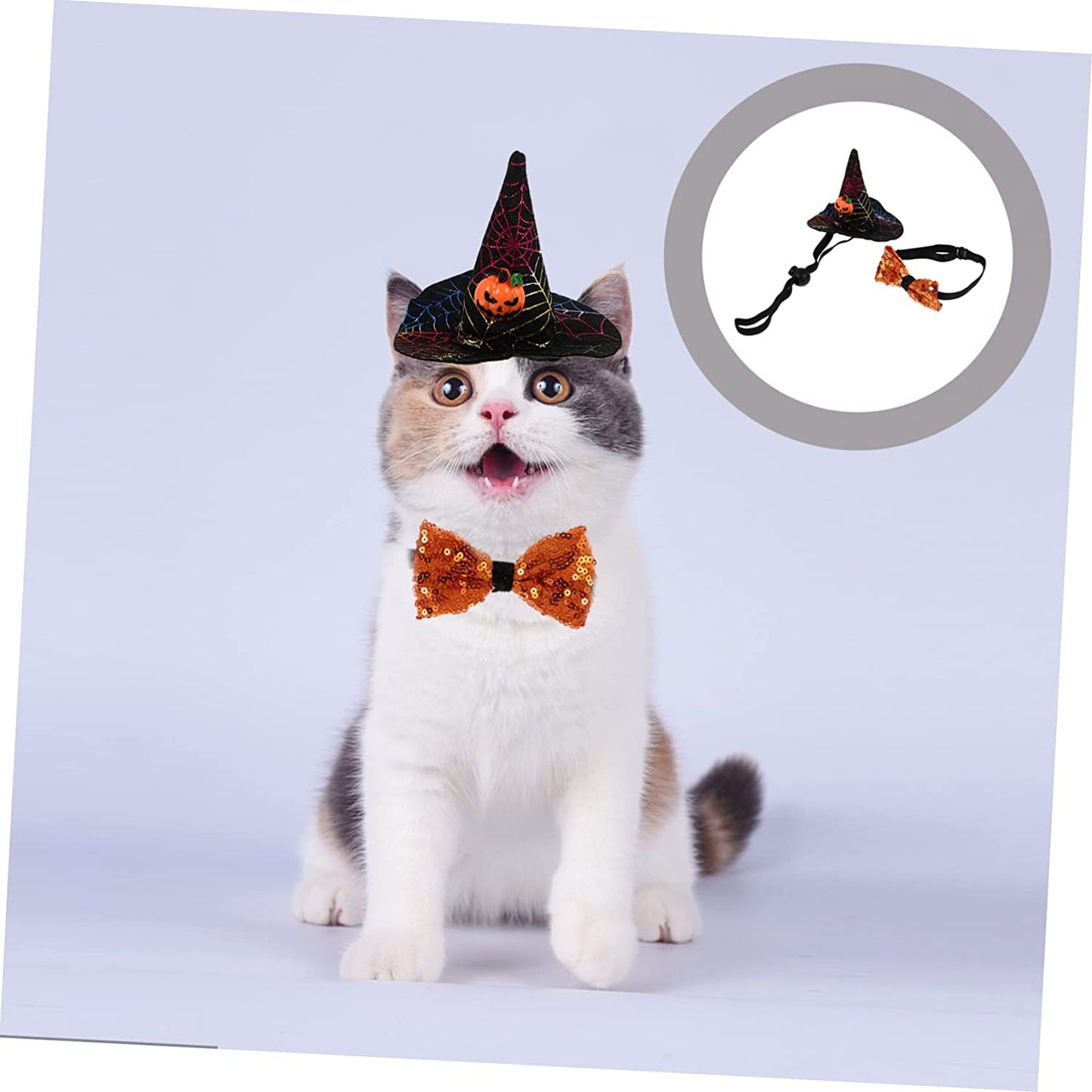 Balacoo 1 Set Headwear Wizard Head Party for Dogs Bat Collar Adjustable Gift Pets Ornaments Kitten Cosplay Puppy Birthday Tie- Pumpkin Cape Web Small Pet Puppies with Sequins Present Tie Animals & Pet Supplies > Pet Supplies > Dog Supplies > Dog Apparel Balacoo   