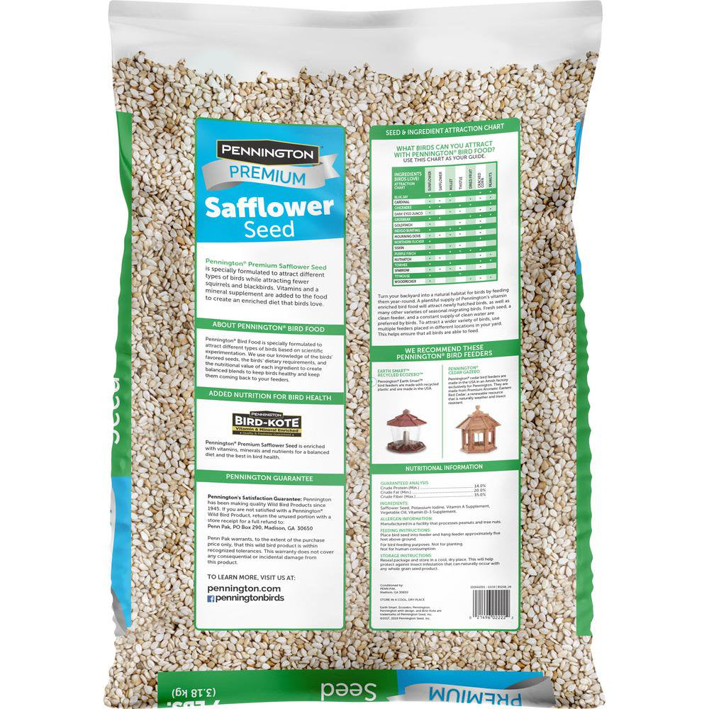 Premium 7 Lbs. Safflower Bird Seed Bird Food Animals & Pet Supplies > Pet Supplies > Bird Supplies > Bird Food Pennington   