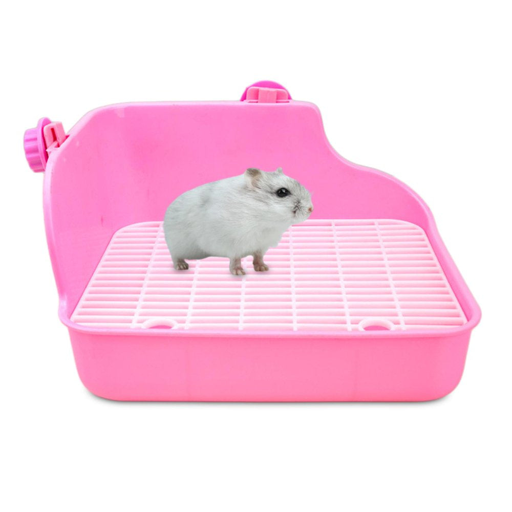 Small Animal Rabbit Litter Box Toilet Tray, Bedding Cage Cleaning Tool Pink 11X7.9X7.5In Animals & Pet Supplies > Pet Supplies > Small Animal Supplies > Small Animal Bedding perfeclan   