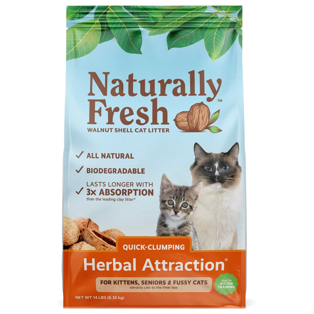 Naturally Fresh Walnut-Based Herbal Attraction Quick-Clumping Cat Litter 14 Lb. Bag Animals & Pet Supplies > Pet Supplies > Cat Supplies > Cat Litter Eco-Shell LP   