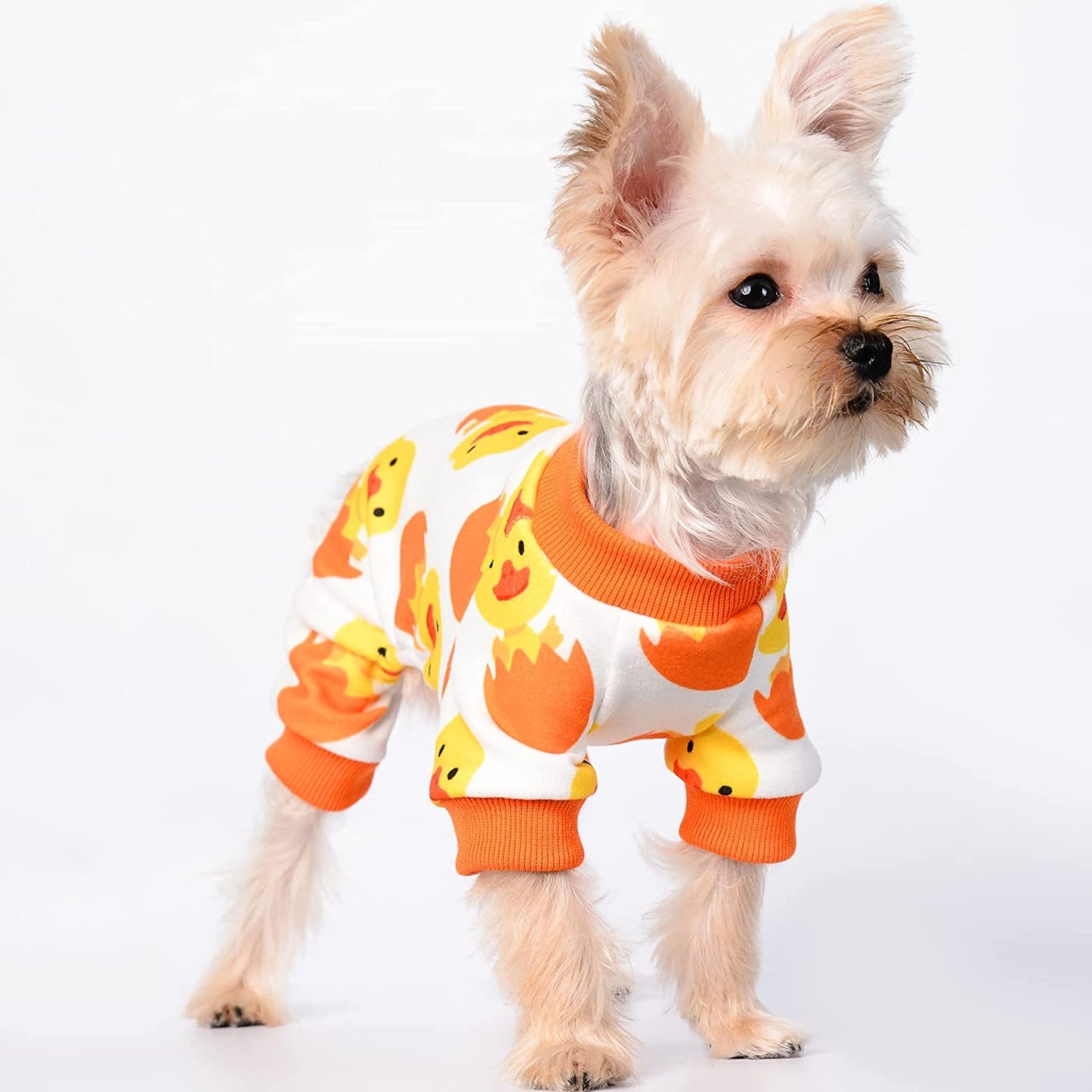 Yikeyo Dog Pajamas for Small Dog Girl Boy, Cute Pattern Dog Jammies Dog Pjs Winter Dog Clothes for Small Dogs Chihuahua Yorkie, Pet Jumpsuit, Cat Apparel Outfit (Animals, Medium) Animals & Pet Supplies > Pet Supplies > Dog Supplies > Dog Apparel Yikeyo Duck Medium 